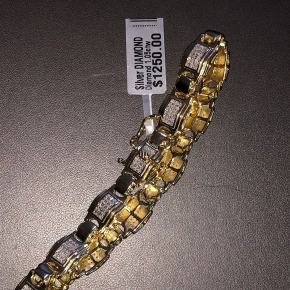 Wow! Beautiful men real diamond bracelet not c not fake huge sale best gift 1ctw